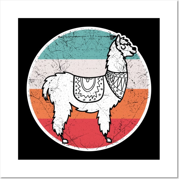 Vintage Retro Llama Wall Art by aaltadel